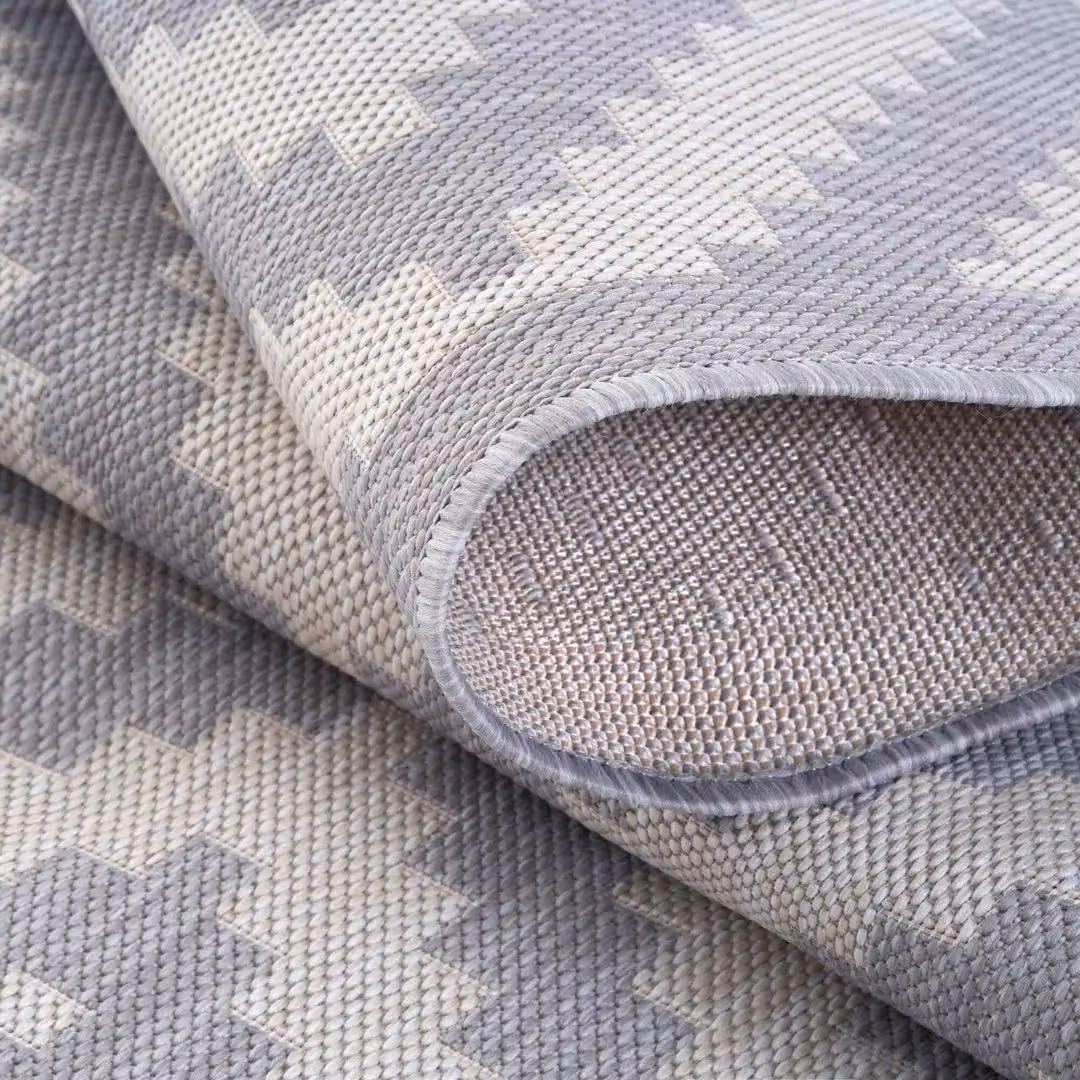 THE RUGS Diamond Pattern Indoor Outdoor Garden Patio Rug in Grey, W/D: 200 x 290 cm – 2