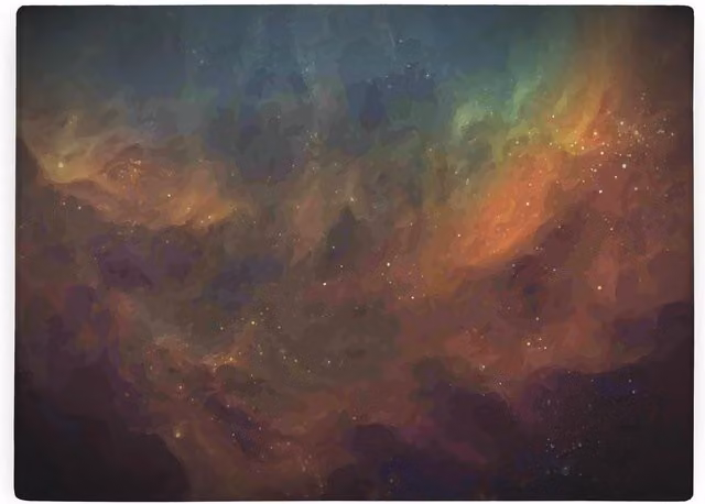 Purely Home Space Galaxy Large Rectangular Glass Worktop Protector in Bronze and Multicolour