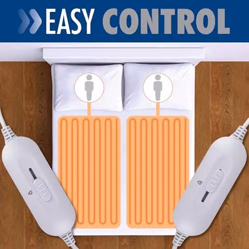 Purus Luxury White Polyester Fully Fitted Electric Heated Under Blanket with 3 Heat Settings, W/D/H: 180 x 200 cm – 4