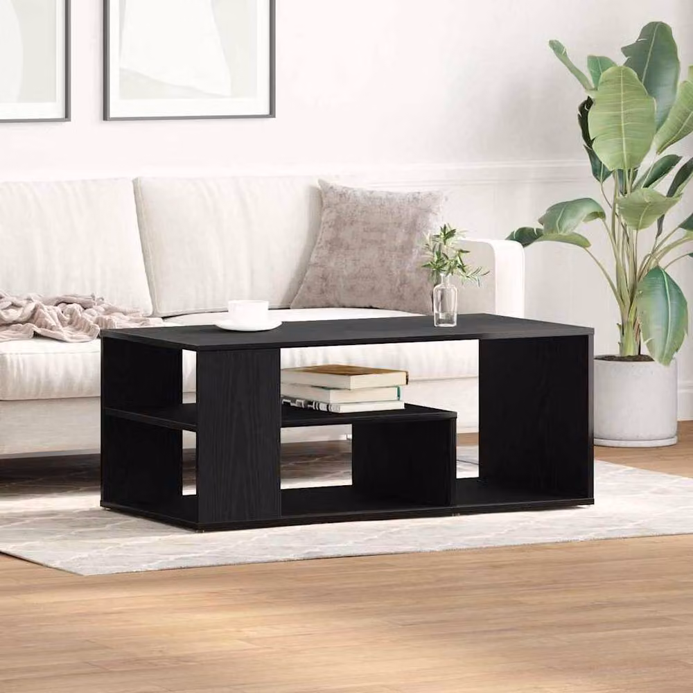 Berkfield Home Black Oak Coffee Table, W: 100 cm, D: 50 cm, H: 40 cm – 2