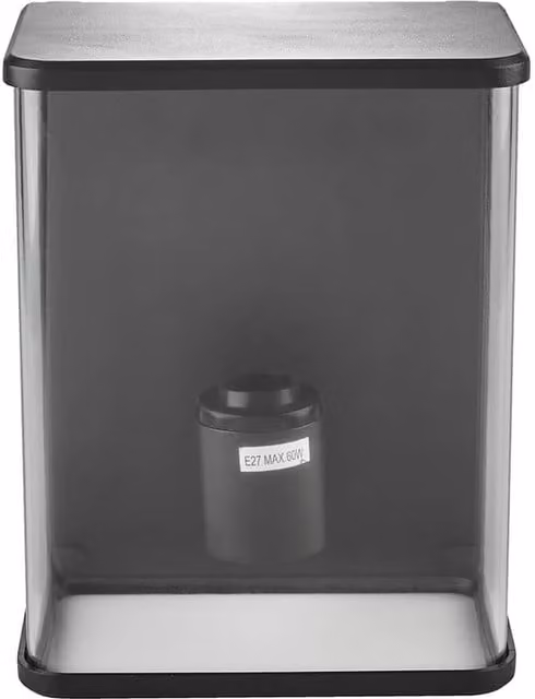 Biard Modern Black Aluminium Lantern Wall Light for Garden, Balcony and Terrace