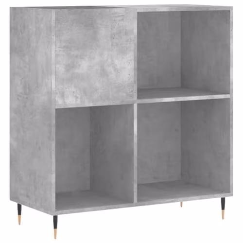 vidaXL Record Cabinet in Concrete Grey, W/D/H: 84.5 x 38 x 89 cm