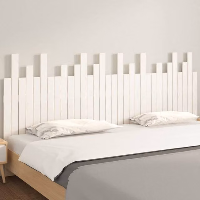 Berkfield Home White Solid Wood Pine Wall Headboard W/D/H: 204 x 3 x 80 cm – 1