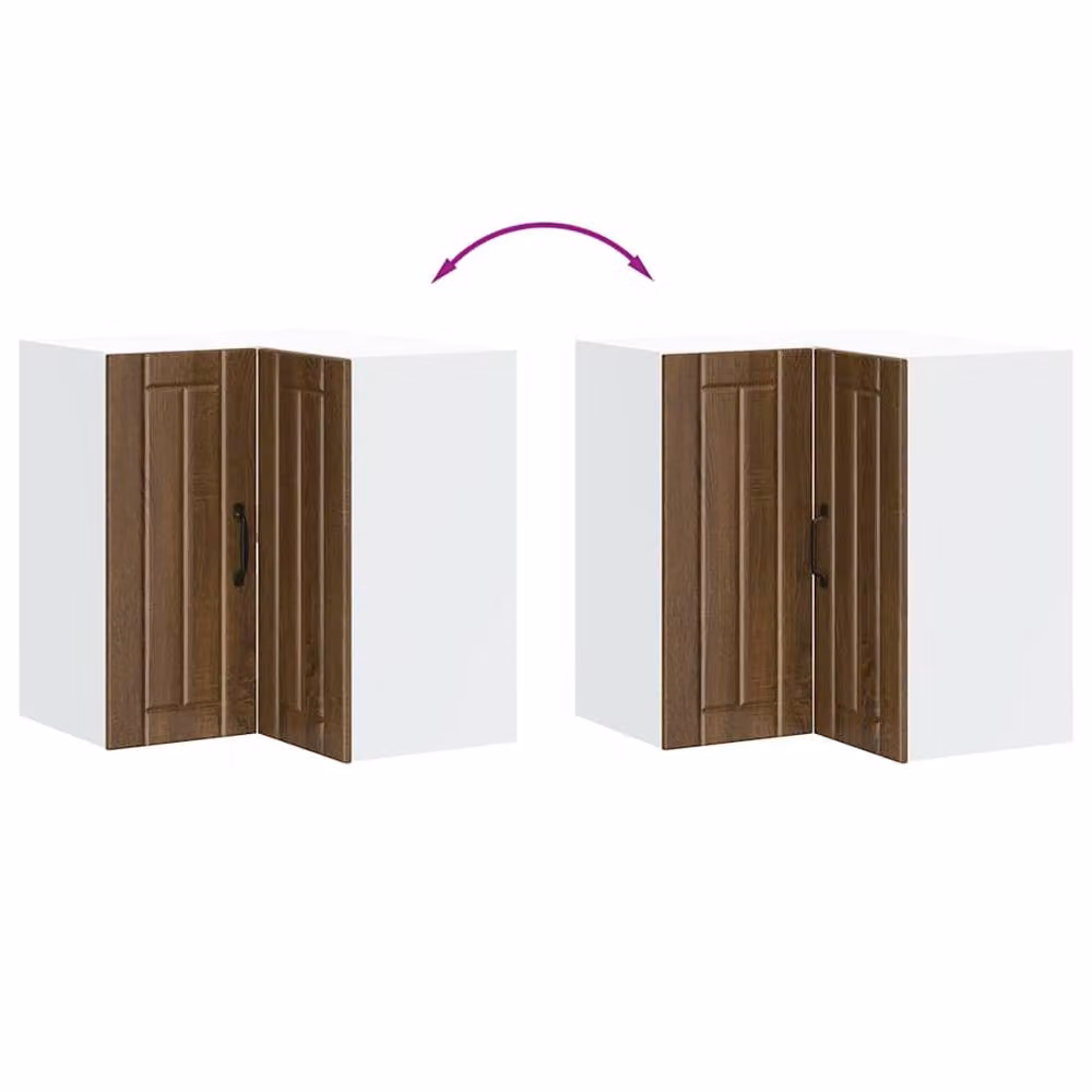 Berkfield Home Lucca Brown Oak Kitchen Wall Corner Cabinet W/D/H: 60 x 30 x 57 cm – 5