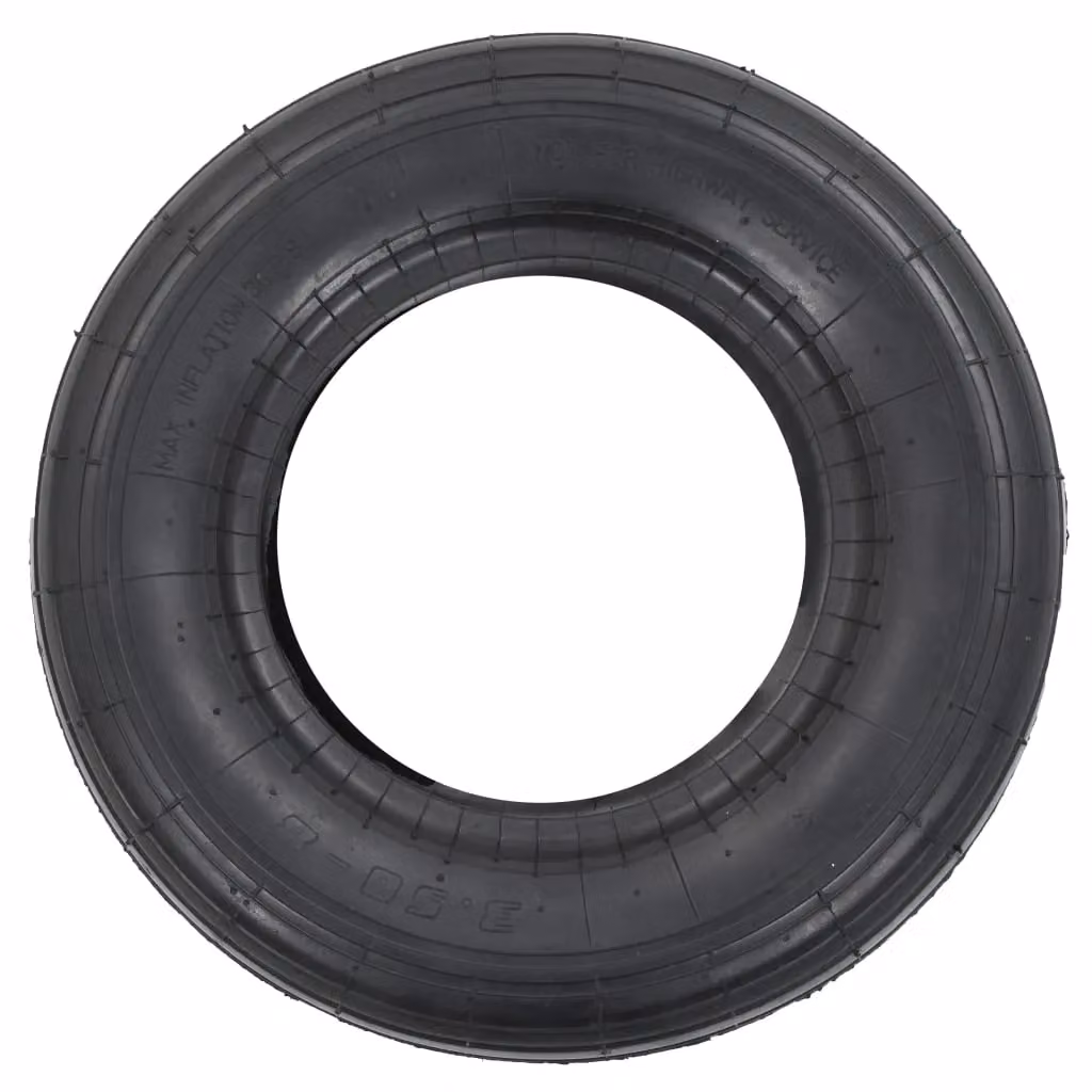 Berkfield Home 4 Piece Wheelbarrow Tire and Inner Tube Set, 3.50-8 4PR Rubber, Black – 4