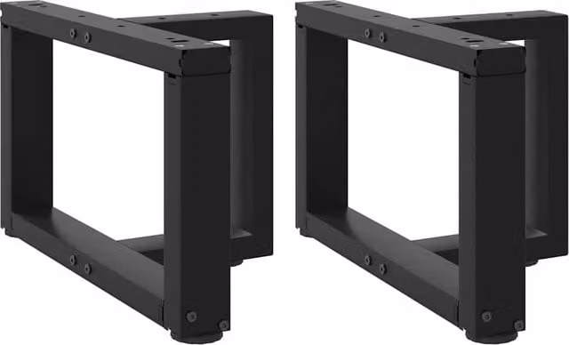Berkfield Home T-Shaped Coffee Table Legs, 2 Piece Set, Matt Black Steel, W/D/H: 50 x 25 x 30-31 cm