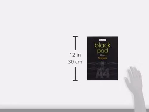 Stephens Black Coloured Paper Pad, A4, 80gsm, 50 Sheets – 3