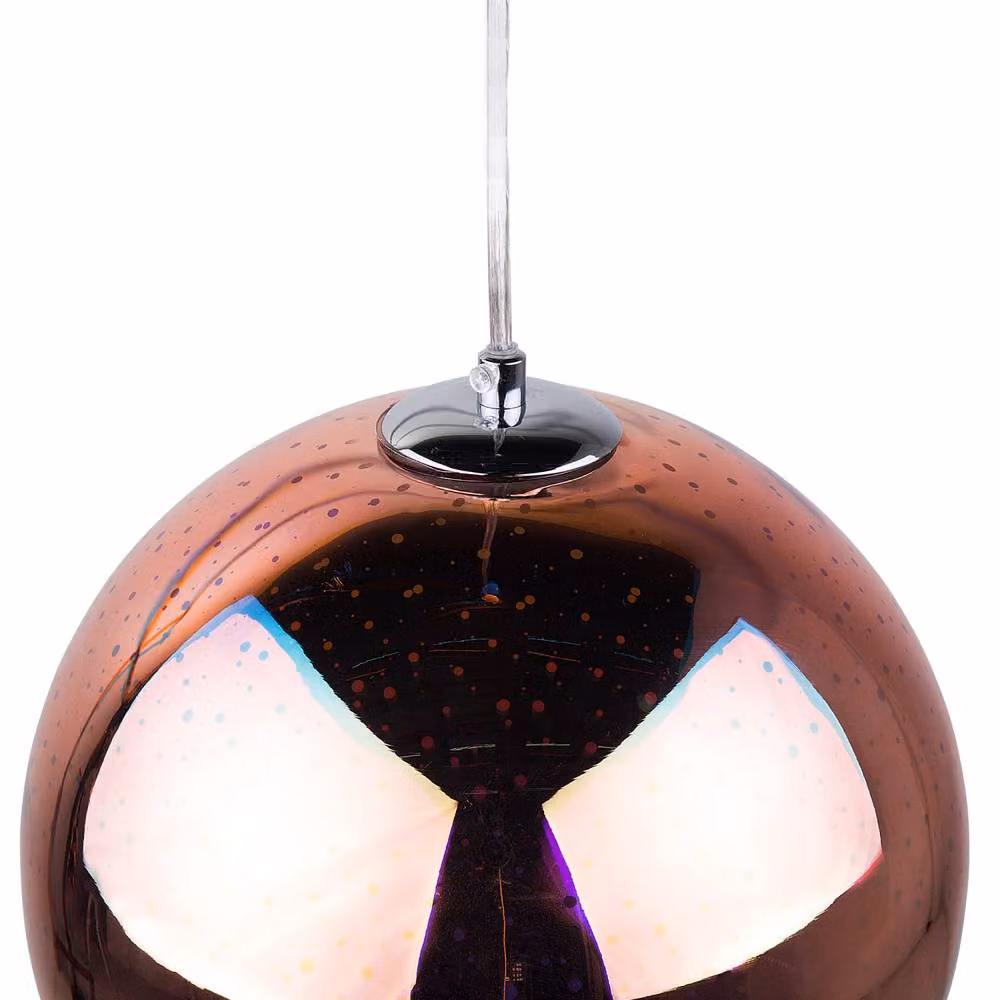 Wyld and Coco Copper and Transparent Glass Sphere Pendant Ceiling Lamp – 5