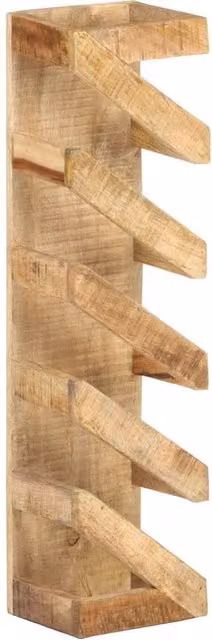 Berkfield Home Wall Mounted Rustic Mango Wood Wine Rack for 5 Bottles, Brown