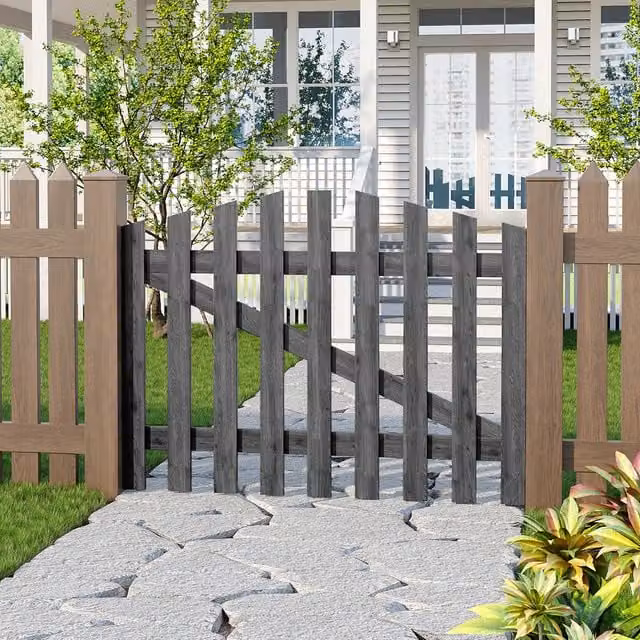 Lifeideas Grey Wooden Garden Gate with Latch and Stainless Steel Hardware, W: 120 cm