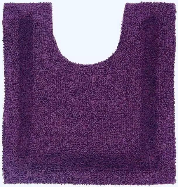 Homescapes Luxury Reversible Cotton Toilet Mat, Purple, W/D/H: 50 x 55 x 1 cm