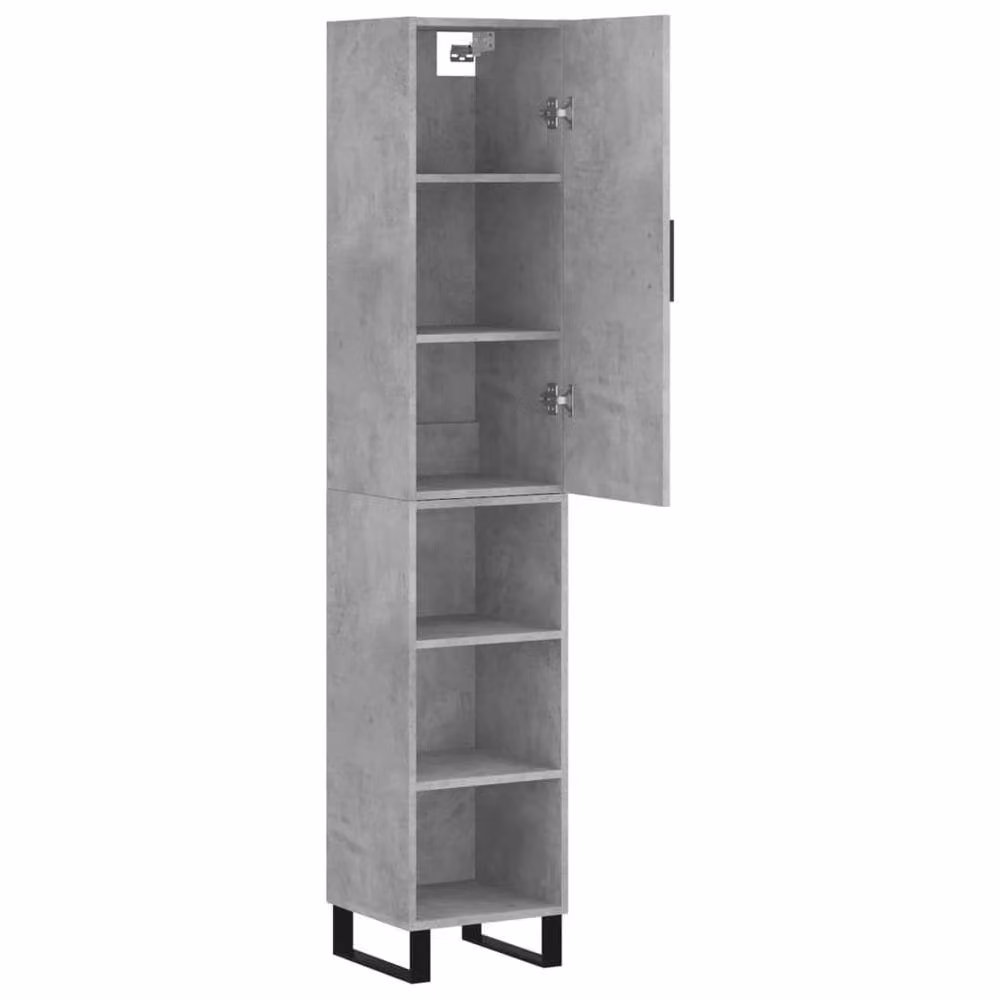 Berkfield Home Modern Highboard in Concrete Grey with Hinged Doors and Internal Shelves, W/D/H: 34.5 x 34.0 x 180.0 cm – 3