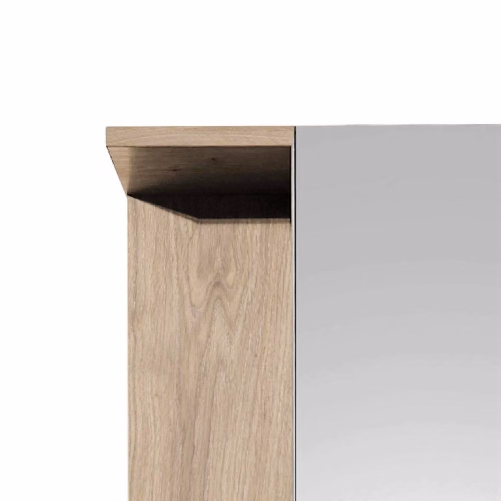 Cheshire Premium Summit Straight Wall Mounted Bathroom Mirror Cabinet with Glass Doors and Internal Shelves in Clear – 5