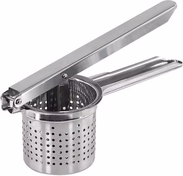 FLAVORA Stainless Steel Potato Ricer and Vegetable Masher in Silver