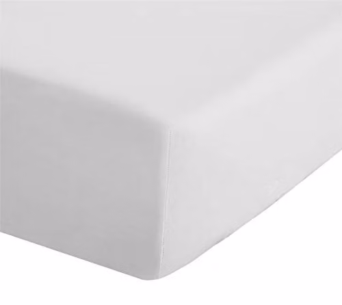 Catherine Lansfield White Percale Polycotton Extra Deep Fitted Sheet, W/D/H: 200 x 200 x 35 cm