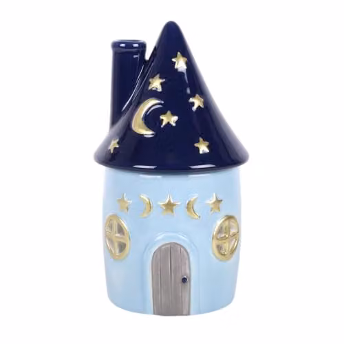 Something Different Wholesale Celestial Cottage Ceramic Oil Burner and Aromatherapy Diffuser in Blue – 1