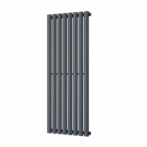 Omeara Anthracite Elliptical Tube Vertical Designer Radiator, W: 46.4 cm, H: 120 cm – 2
