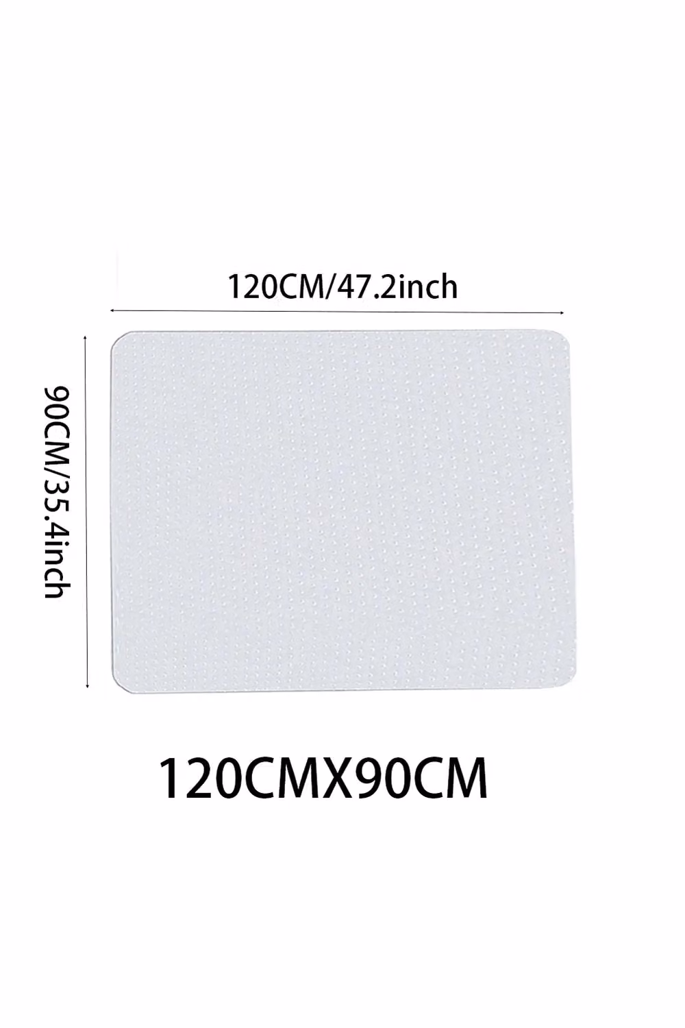 Living and Home Transparent PVC Non-Slip Office Chair Mat, W: 120 cm, D: 90 cm – 3