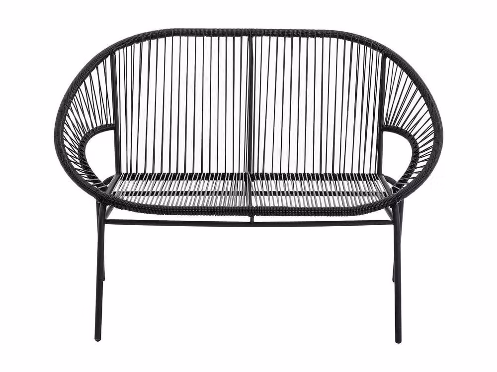 MYLIA ALIOS III Woven Resin Garden Bench in Black – 2