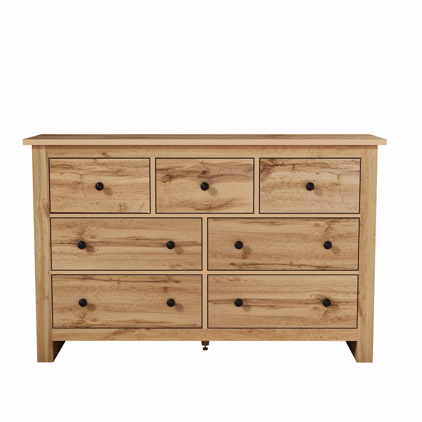 Aosom UK Modern Vintage Wood Storage Cabinet with 7 Drawers, Brown, W: 152 cm, D: 40 cm, H: 88.5 cm – 2