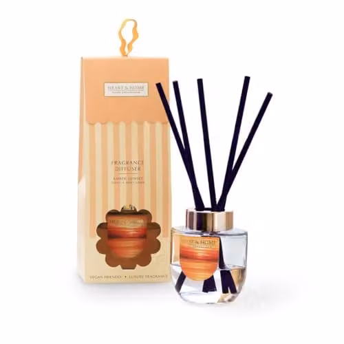 Heart & Home Amber Sunset Summer Scents Reed Diffuser with Orange Zest, Neroli and Sweet Amber