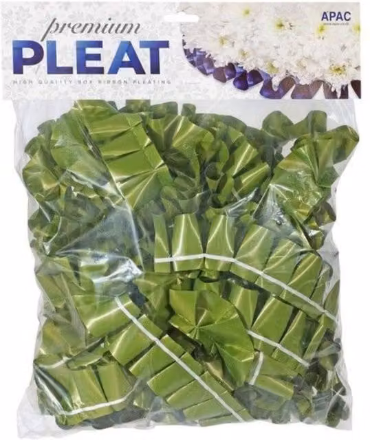KDMD Premium Moss Green Pleat Ribbon, Width: 5 cm, Length: 30 m – 1