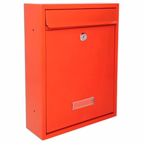 Burg-Wächter MB19R Trent Wall Mounted Galvanised Steel Lockable Weatherproof Post Box, Red, W: 26 cm, H: 34 cm, D: 9 cm – 1