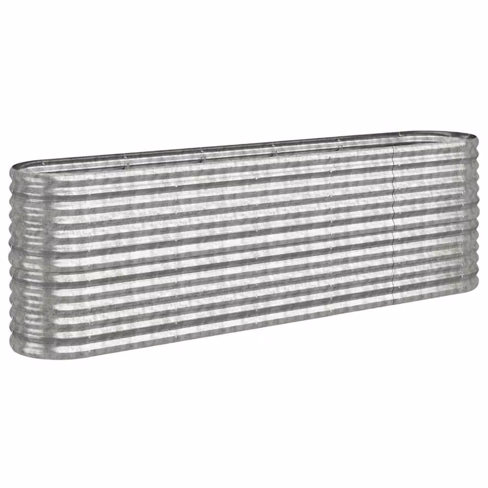 Berkfield Home Garden Raised Bed in Silver Powder-coated Steel, W/D/H: 224 x 40 x 68 cm – 3