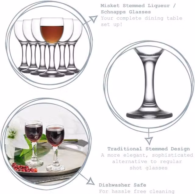 LAV Misket Sherry Wine Glasses, Transparent, 55ml, Pack of 12