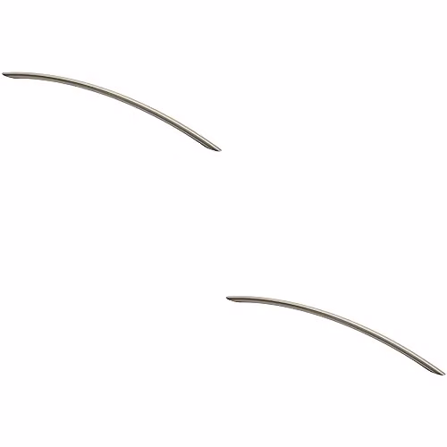 Loops 2 Pack Curved Bow Cabinet Pull Handles in Brushed Silver, W: 37.2 cm, Fixing Centres: 32 cm, D: 1 cm