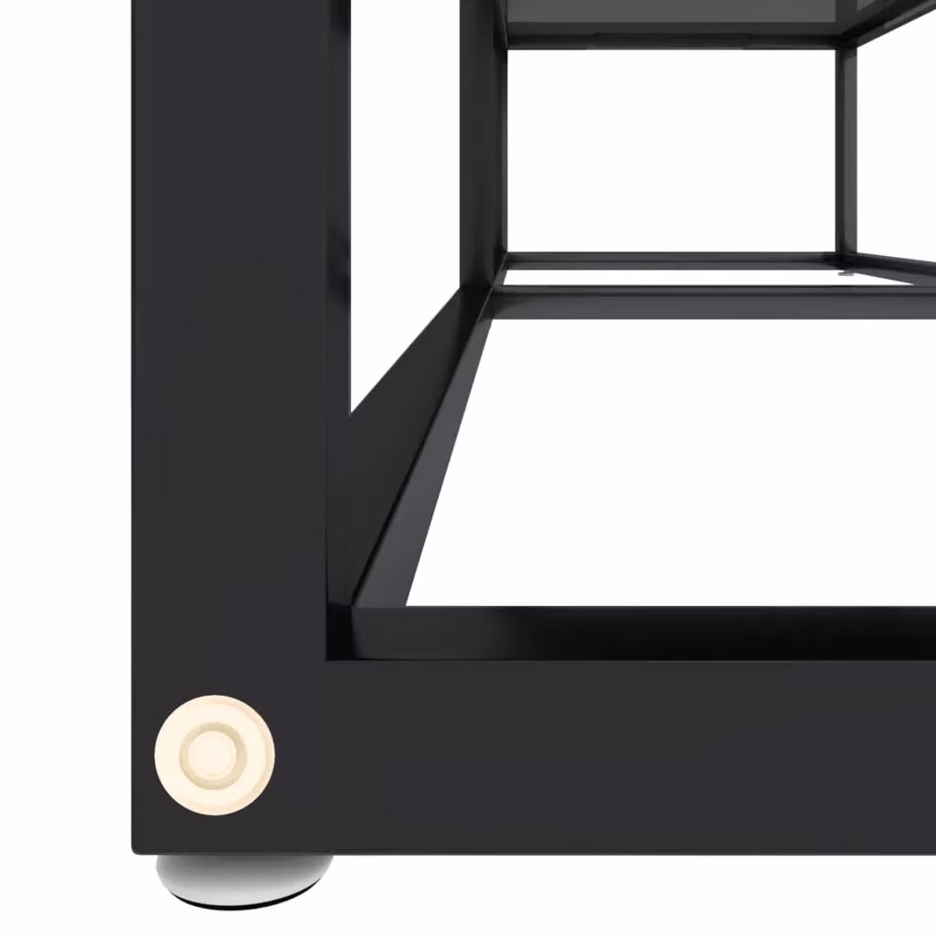 Berkfield Home Modern Black TV Cabinet with Tempered Glass, W: 140 cm, D: 40 cm, H: 40.5 cm – 3
