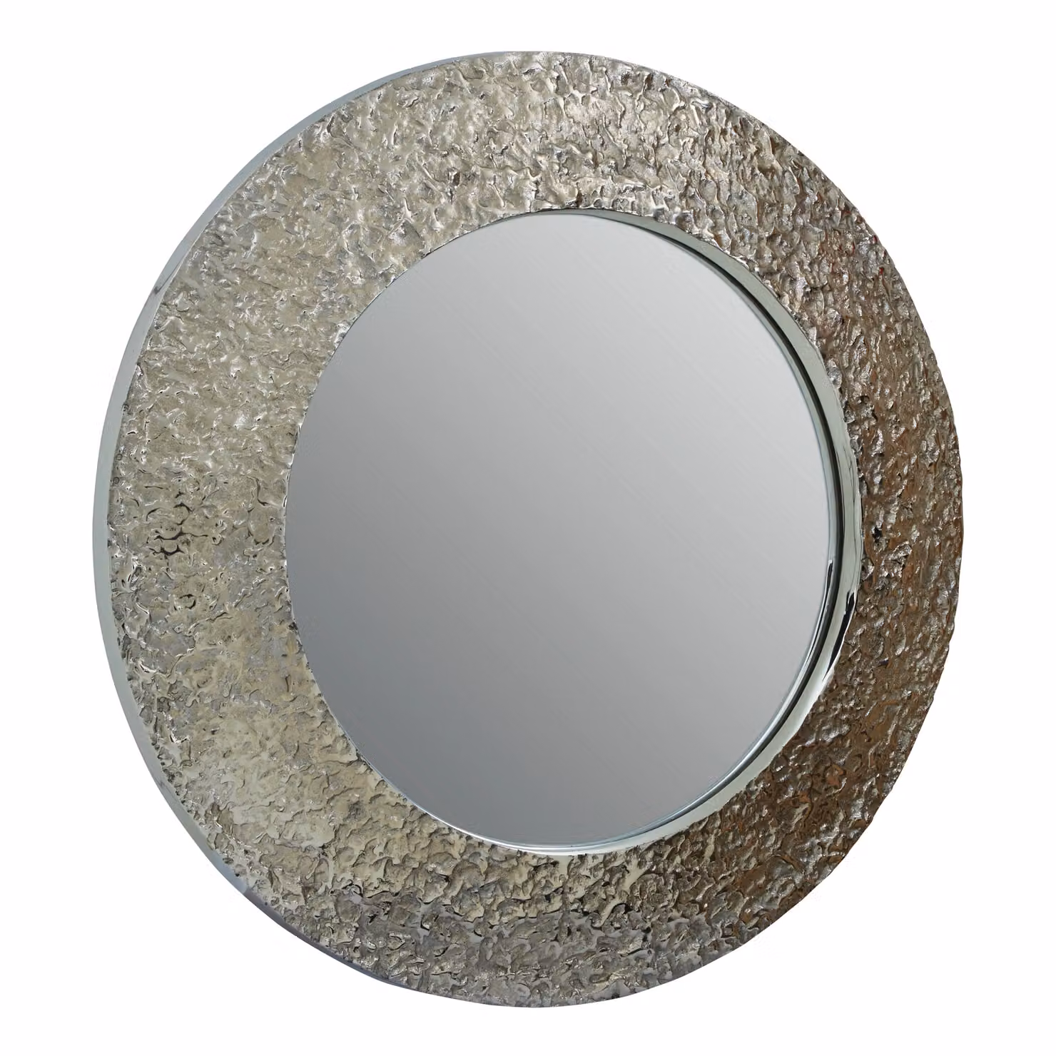Fifty Five South Orsina Akola Finish Round Silver Wall Mirror – 2