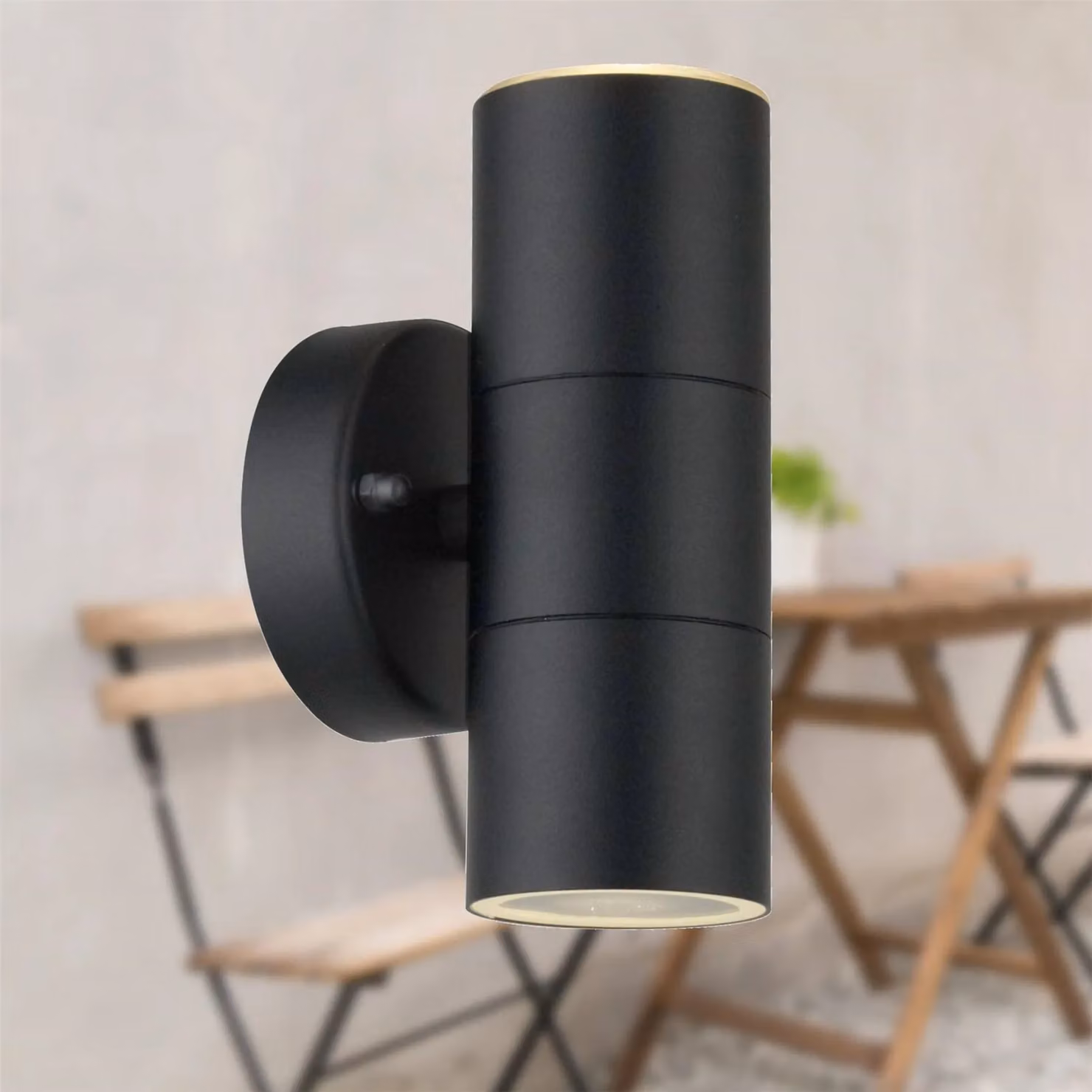 First Choice Lighting Blaze Set of 2 Black Outdoor Up and Down LED Wall Lights – 3