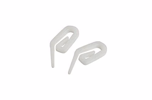 Speedy Products White Plastic Curtain Hooks, Pack of 20