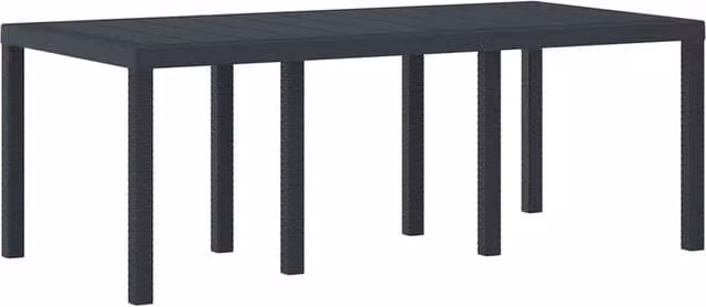Berkfield Home Anthracite Poly Rattan Garden Table, W/D/H: 200 x 100 x 73 cm – 1