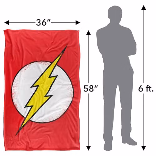 LOGOVISION The Flash Distressed Silky Touch Super Soft Fleece Throw Blanket, Multicolour, W: 91.44 cm x L: 147 cm – 4