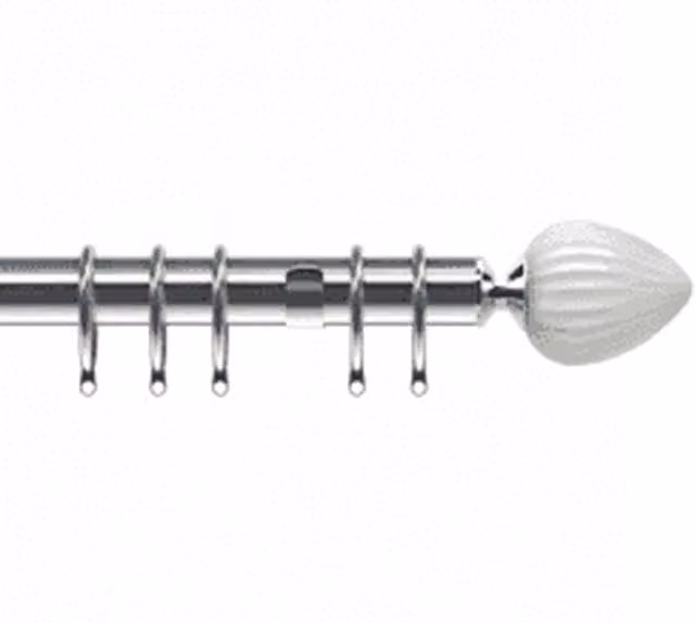 NewEdgeBlinds Silver Metal Curtain Pole Set, Width: 120 cm