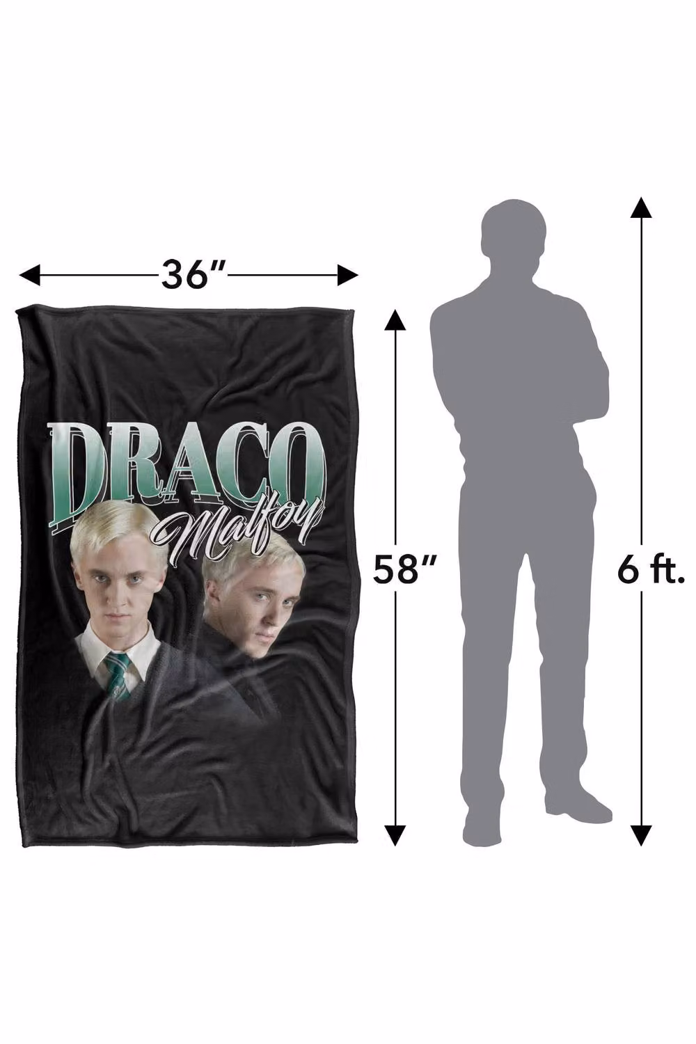 LOGOVISION Harry Potter Draco Malfoy Homage Super Soft Fleece Throw Blanket, Multicolour, W: 91.44 cm x L: 147 cm – 8