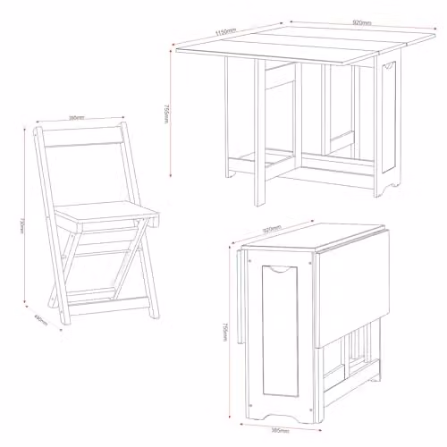 Seconique Santos Butterfly Dining Set in Grey and Waxed Pine with Extendable Table and 4 Chairs – 3