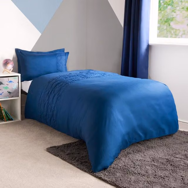 OHS Childrens Dino Panel Duvet Set in Blue