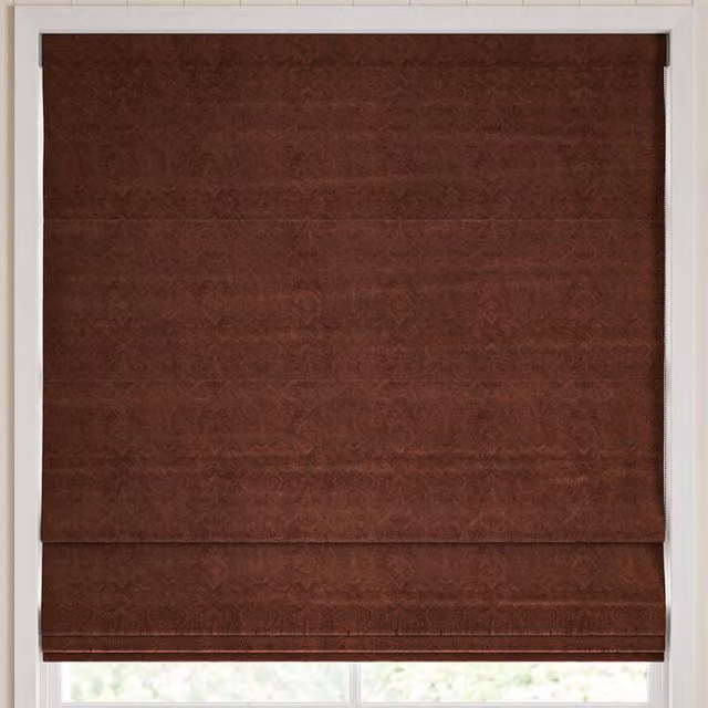 William Morris At Home Lodden Embroidery Made to Measure Blackout Roman Blind in Clay Floral Pattern