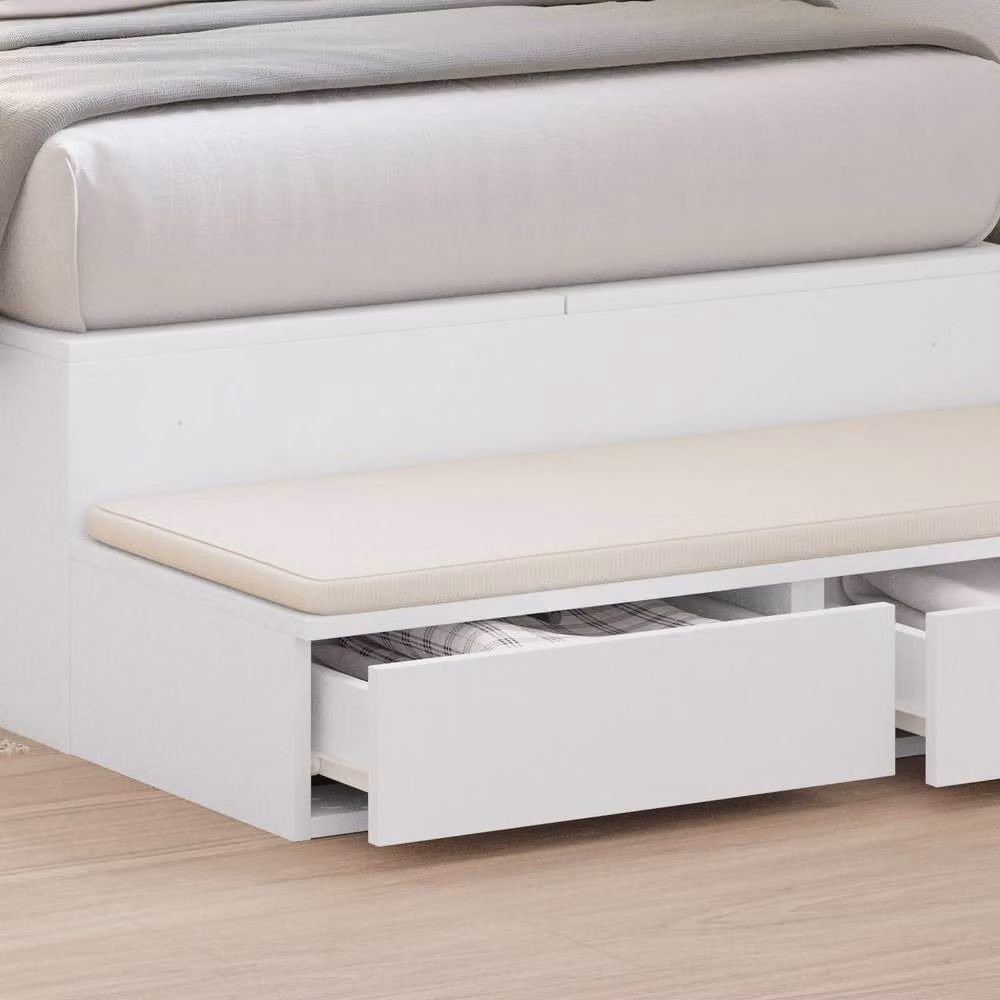 Berkfield Home White Bed Drawers in Engineered Wood W/D/H: 80 x 36 x 5 cm – 2