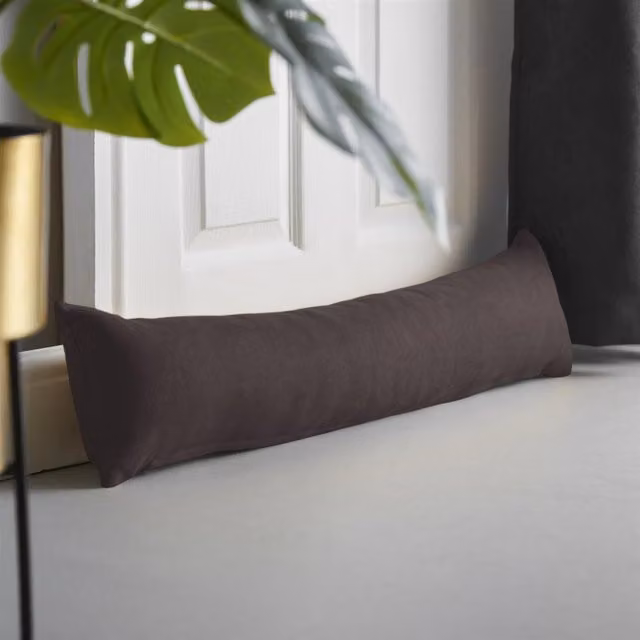 Livinluxury Velvet Chenille Draught Excluder - Brown