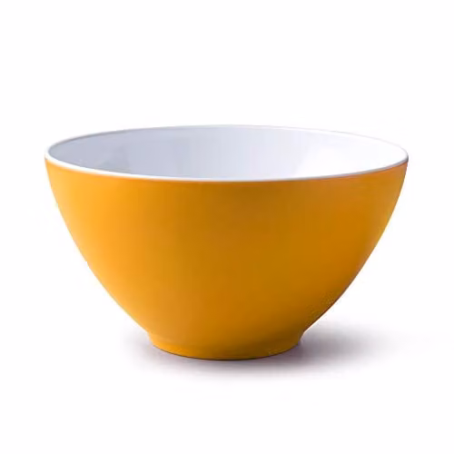 Zeal Melamine Salad Bowl in Yellow and White, Diameter: 26 cm