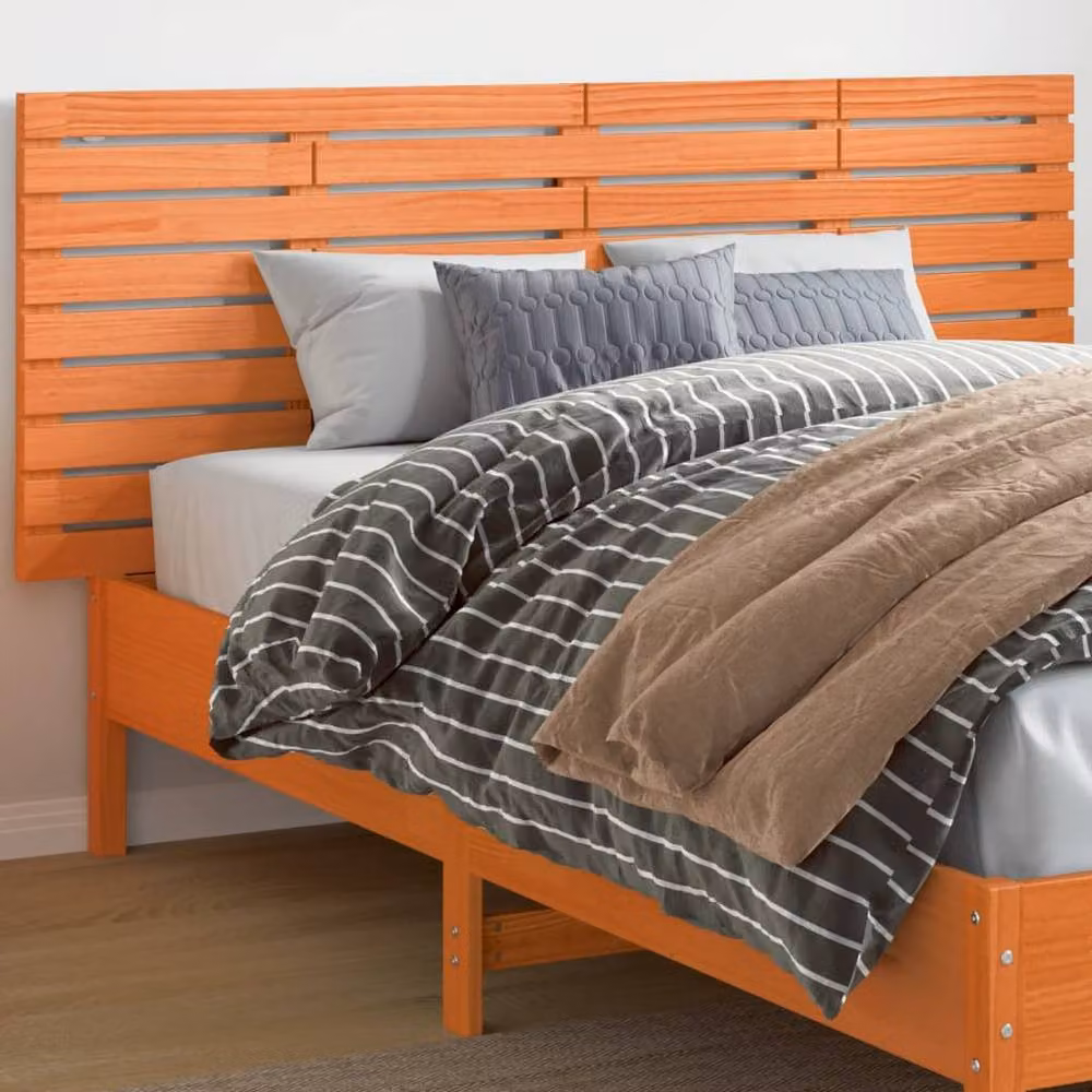 Berkfield Home Solid Wood Pine Wall Headboard in Tan, W/D/H: 166 x 3 x 63 cm – 2