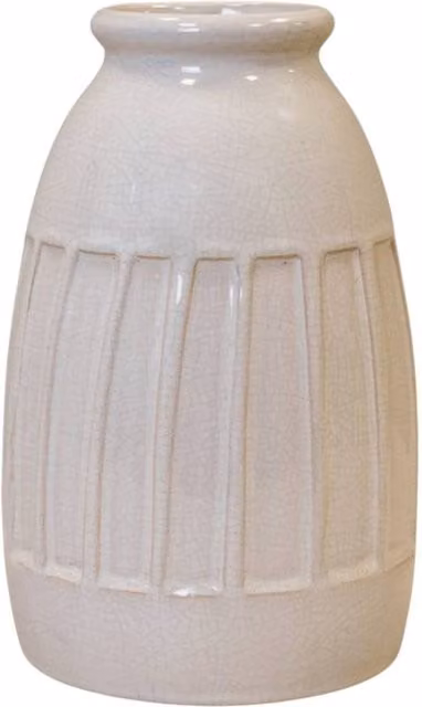 Four Candle White Ceramic Minimalist Round Tabletop Vase, Height: 24.5 cm
