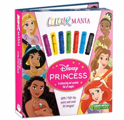 Disney Princess Colourmania Colouring Book and Felt-tip Pens in Multicolour – 1