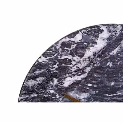 Premier Housewares Round Marble Wall Clock in Black, Gold and Grey, W/D/H: 30 x 30 x 3 cm – 4