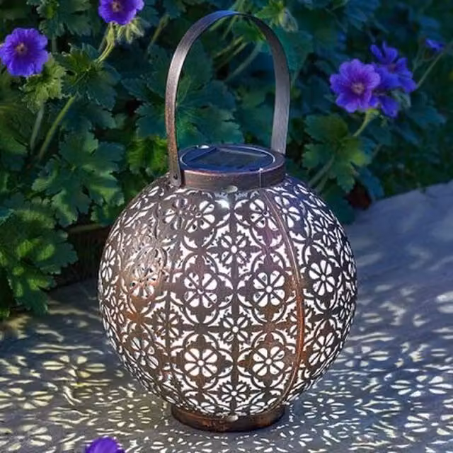 Garden Mile Moroccan Solar Garden Lantern in Bronze