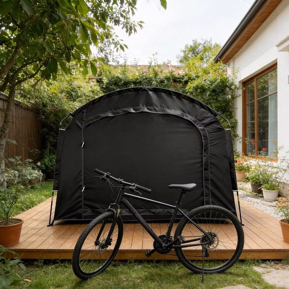 KORVIXA Waterproof Bicycle Storage Tent Garden Bike Shelter Cover, Black – 5